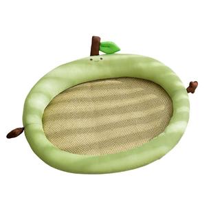 神经猫猫咪凉席四季通用夏日猫窝夏季猫床藤编冰窝护颈易清洗猫垫