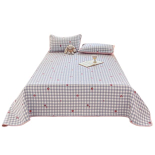 a类水洗棉床盖单件四季通用榻榻米防滑夹棉厚床单人三件套母婴级