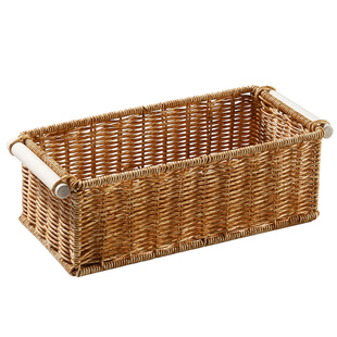 仿藤编收纳盒长方形简约卧室浴室护肤品整理筐厨房厨具调味瓶收纳