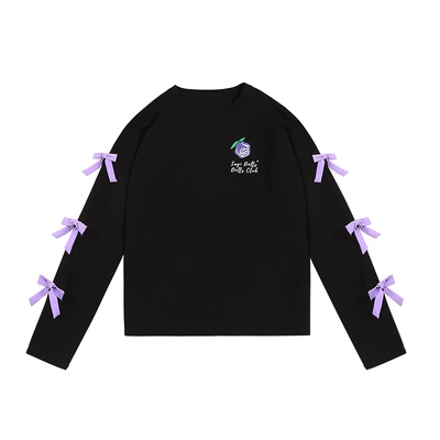 立体蝴蝶结玫瑰印花宽松