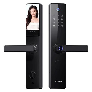 【限时特价】创维可视猫眼智能门锁密码家用防盗指纹锁入户门锁