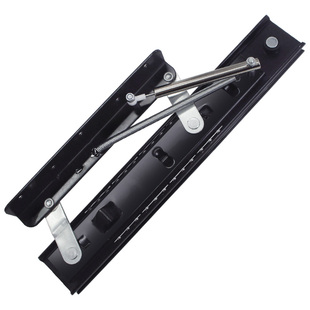 伸缩滑轨配件上升台面隐形抽拉侧装延伸加长滑轨跳台升降餐桌重型