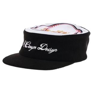 【AGD】6CRAYON 平顶刺绣黑色灯芯绒拼布棒球帽