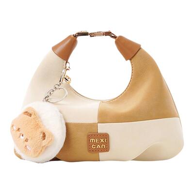 稻草人新款拼接风腋下包