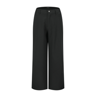 OaOO 立体褶微弯刀设计感休闲百搭长裤春夏宽松直筒阔腿西裤男