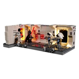 KGBOX乐高星战系列75387登陆坦特维四号飞船LED灯具亚克力展示盒