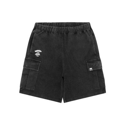 Aape猿人刺绣复古水洗工装短裤