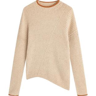 【播奥莱】播倪妮同款半高领羊毛针织衫春季设计感长袖毛衣