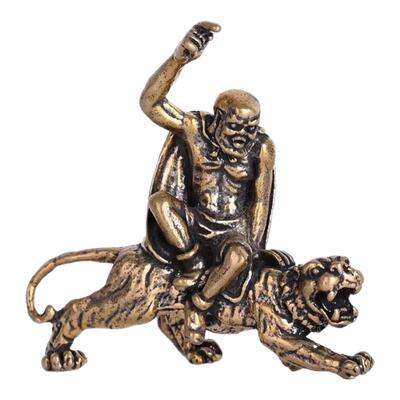 黄铜伏虎罗汉摆件镇宅金属铜像大号屋顶十八罗汉仿古佛像铜雕