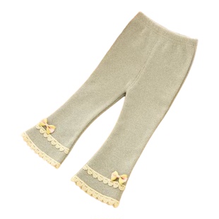 女童加绒打底裤喇叭裤2025秋冬新款裤子宝宝一体绒长裤婴儿洋气裤