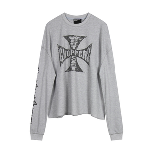 ERD忧郁富二代华夫格十字字母长袖T恤美式休闲VIBE风高街男女卫衣