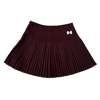 金属蝴蝶结扣毛呢半身裙短裙