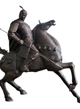 骑马将军人物铸铜雕塑艺术户外