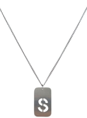 字母军牌风钛钢不掉色配饰项链