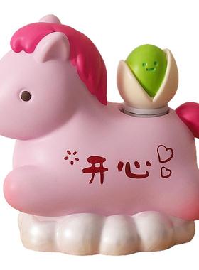 可爱马上来财动物摆件