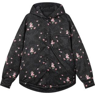 UOOYAA/乌丫欧式墙纸纹样花朵两穿羽绒服
