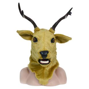 可动嘴毛绒动物面具麋鹿头套eva男女通用成人面罩定制化妆舞会