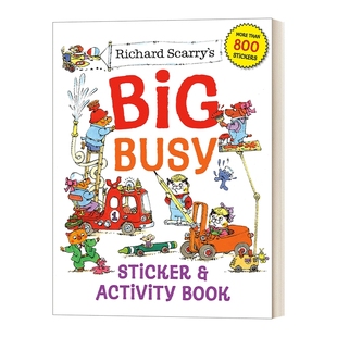英文原版 Richard Scarry's Big Busy Sticker & Activity Book 理查德·斯凯瑞的大贴纸和活动手册 英文版 进口英语原版书籍