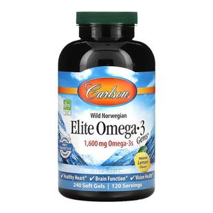 香港直发carlson labs康一生鱼油软胶囊心脏功能健康脑功能240粒