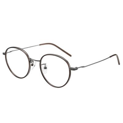 超轻全钛眼镜框女潮可配度数