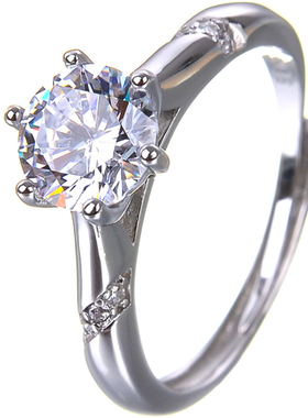 克拉款纯银经典VVS净度钻戒