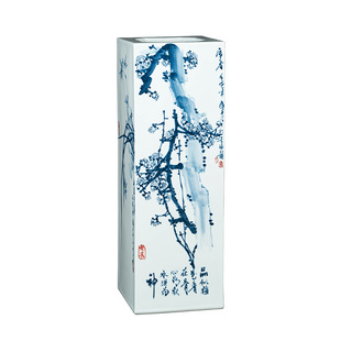 景德镇陶瓷花瓶手绘四方形梅兰竹菊落地摆件客厅书房家居装饰瓷瓶