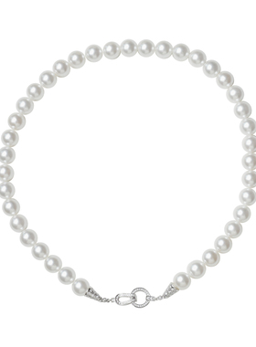 马蹄扣珍珠项链女2025新款爆款轻奢小众高级感颈链毛衣链带钻马年