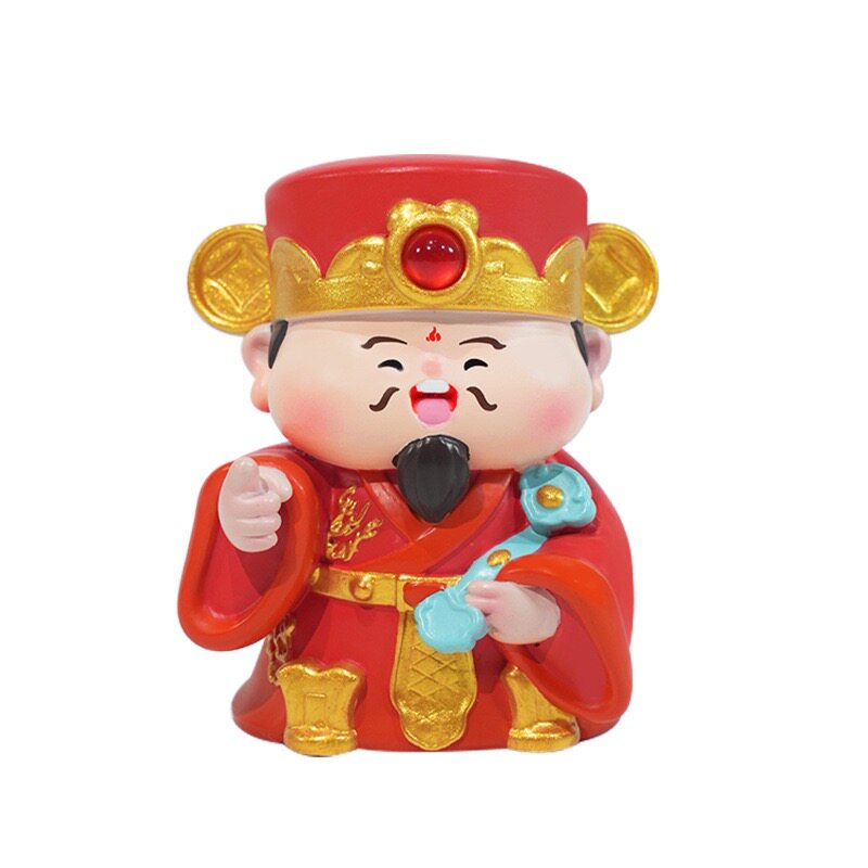 【财运亨通五路财神摆件】公司前台桌面招财布置客厅玄关装饰礼物