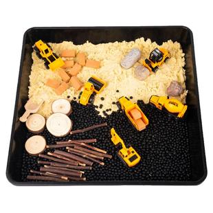 幼儿园中大班蒙氏早教教具蒙台梭利场景搭建分格感官盆沙盘材料包