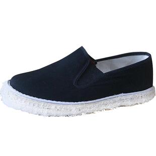 老北京加厚底布鞋男手工千层底透气布底黑色工作休闲单鞋男女款