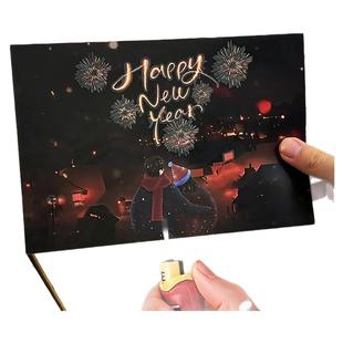 2026新年温变贺卡燃烧变色卡片创意马年跨年元旦礼物送女朋友高级感春节明信片男友情侣惊喜魔术初中生小礼品