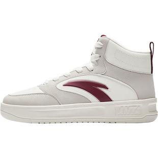 安踏元年2丨高帮皮面板鞋女秋季新款增高休闲鞋百搭运动鞋子