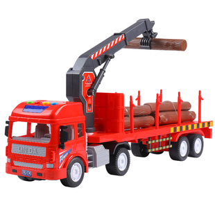 超大号会讲故事的木材运输车抓木机工程车大号汽车男孩儿童玩具