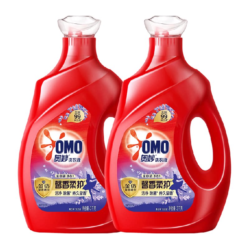 奥妙全自动薰衣草洗衣液3KG*2洁净留香护衣