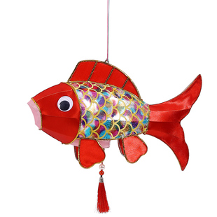 成品传统锦鲤鱼灯笼2026马年新年春节新款手提红花灯悬挂装饰摆件