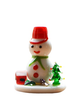 日系迷你mini手作玻璃圣诞雪人
