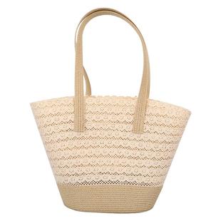 蜗牛爬爬家草包编织包女2025海边度假沙滩包大容量草编单肩水桶包