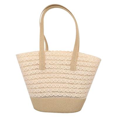 蜗牛爬爬家田园风蕾丝编织草包