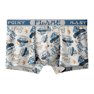 麦左男士内裤棉质夏季薄款男款男生印花卡通四角运动透气平角裤头