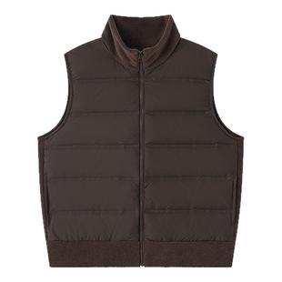 纸片人羽绒马甲 90匈牙利白鸭绒』保暖背心女立领拉链拼接摇粒绒