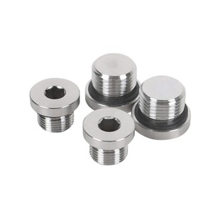 油塞喉塞管304不锈钢内六角带ED圈密封堵头堵油管螺塞闷头2/4/6分
