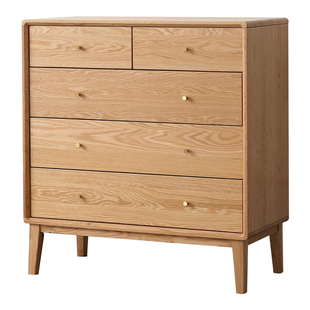 厂家直销实木五斗柜家具简约现代橡木多功能五斗橱北欧卧室储物柜
