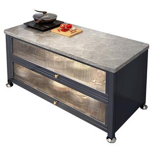 厨房置物架落地多层岩板微波炉餐边收纳储物柜多功能靠墙碗橱柜子