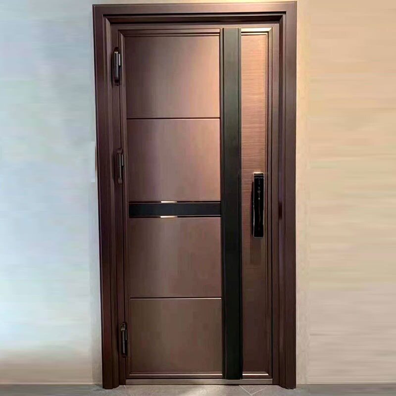 韩式不锈钢防盗门304不锈钢入户大门双开字母门工程门公寓指纹锁,全屋定制,智能防盗门,淘宝优惠券,粉丝福利购,淘宝优惠卷