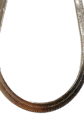 纯银简约通勤百搭宽版蛇骨链