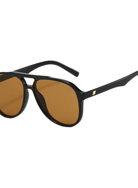 韩系复古茶色飞行员大框墨镜女