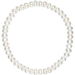 周六福淡水珍珠手串女款扁圆珠珍珠手饰简约优雅送女友节日礼物