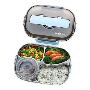 304不锈钢饭盒汤碗学生专用餐盘上班族分格大容量餐盒微波炉加热