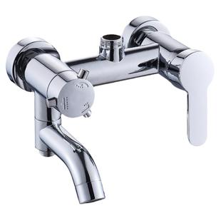 全铜花洒暗装混水阀淋浴浴缸冷热水龙头可旋转下出水洗澡三联龙头