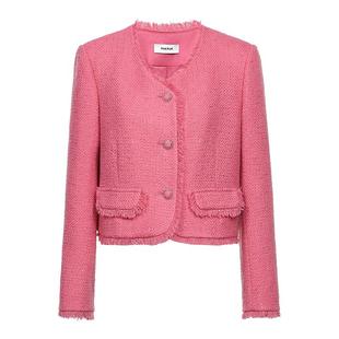 FIVE PLUS羊毛珠片小香风短外套女上衣法式小个子